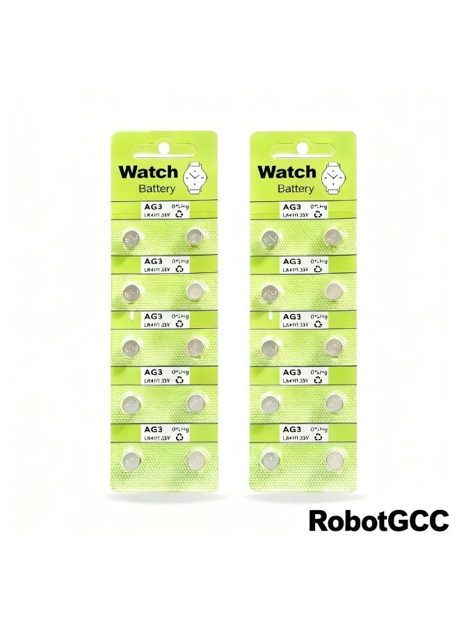 وبوت جي سي سي بطارية زر قلوية AG3 LR41 بجهد 1.55 فولت – عبوة 20 حبة (2 عبوات × 10) | متوافقة مع LR41 / 192 / 384 | بطارية صغيرة للساعات، الآلات الحاسبة، مؤشرات الليزر والأجهزة الإلكترونية الدقيقة - Image 3